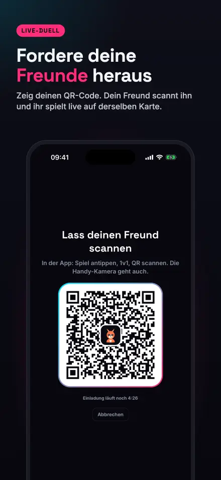 Bildschirmfoto aus der App: Live-Duell