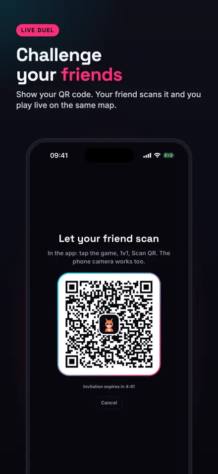 Screenshot from the app: Live duel