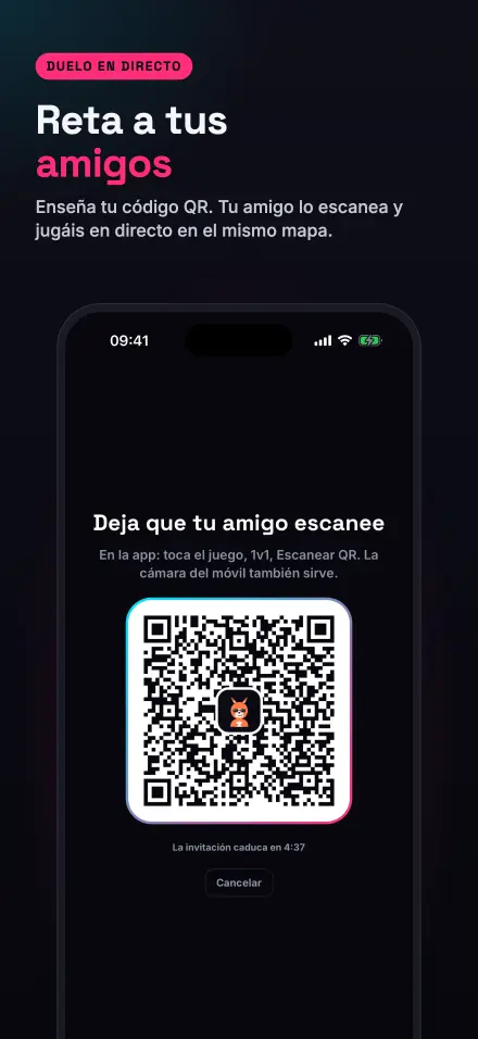Captura de pantalla de la app: Duelo en directo